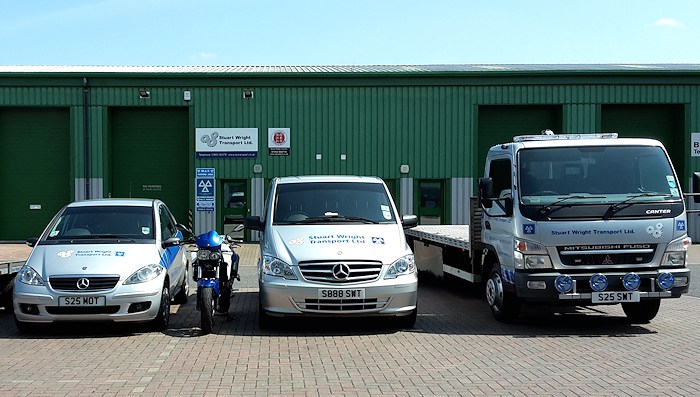 Front view of Stuart Wright Transport's MOT test station in Wymondham